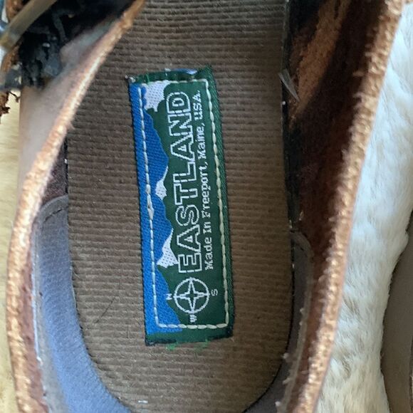 Vintage Eastland Brown Leather distressed Mary Jane’s fisherman loafers USA - Picture 6 of 9